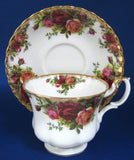 Cup And Saucer Royal Albert Old Country Roses 1962-1974 English Made Brush Gold Teacup