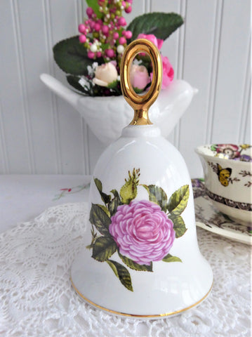 Bell Mauve Reine Des Violettes Rose Hostess Bell England Violet Rose 1970s Bone China Danbury