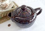 Teapot Brown Betty Treacle Brown 1970s Fred Roberts San Francisco Gold Swirl