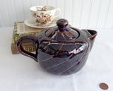 Teapot Brown Betty Treacle Brown 1970s Fred Roberts San Francisco Gold Swirl