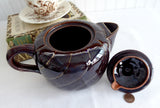 Teapot Brown Betty Treacle Brown 1970s Fred Roberts San Francisco Gold Swirl