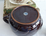Teapot Brown Betty Treacle Brown 1970s Fred Roberts San Francisco Gold Swirl