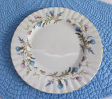 Royal Albert Brigadoon Teacup Trio Pink Blue Thistles Gold Trim 1970s Bone China