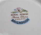 Royal Albert Brigadoon Teacup Trio Pink Blue Thistles Gold Trim 1970s Bone China