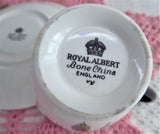 Black Pink Rose Cup And Saucer Royal Albert Masquerade 1970s English Bone China