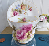Royal Albert Pink Yellow Rose Bouquet Small Cup And Saucer 1970s Montrose Shape