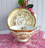 Cup And Saucer Royal Cauldon Kings Plate Hand Painted Lush Gold English 1970s