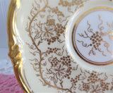 Cup And Saucer Royal Cauldon Kings Plate Hand Painted Lush Gold English 1970s