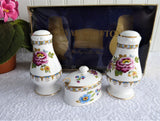 Royal Grafton Malvern 4 Piece Salt Pepper Mustard 1970s Cruet Set Condiments