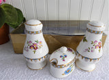 Royal Grafton Malvern 4 Piece Salt Pepper Mustard 1970s Cruet Set Condiments