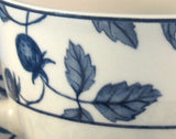 Blue Transferware 1970s Cup And Saucer Royal Stafford Blue Strawberry Vines Earthenware