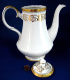 Coffeepot Royal Tuscan Fancy Embossed 22k Gold Encrusted Grape Leaves 1970s