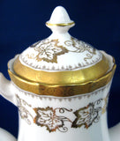 Coffeepot Royal Tuscan Fancy Embossed 22k Gold Encrusted Grape Leaves 1970s