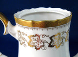 Coffeepot Royal Tuscan Fancy Embossed 22k Gold Encrusted Grape Leaves 1970s