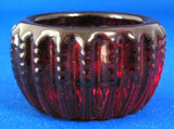 Ruby Red Glass Salt Dip Imperial Glass Zipper Open Salt Teabag Holder 1970s