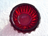 Ruby Red Glass Salt Dip Imperial Glass Zipper Open Salt Teabag Holder 1970s