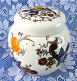 Sadler Ginger Jar Tea Caddy Fancy Birds Pattern 1970s Ceramic Canister
