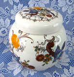 Sadler Ginger Jar Tea Caddy Fancy Birds Pattern 1970s Ceramic Canister