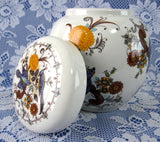 Sadler Ginger Jar Tea Caddy Fancy Birds Pattern 1970s Ceramic Canister