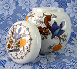 Sadler Ginger Jar Tea Caddy Fancy Birds Pattern 1970s Ceramic Canister