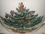 Christmas Tree Spode Cup And Saucer Green Trim Made In England Differing Dates