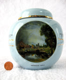 Blue Tea Caddy Canister Twinings Constable Paintings Ceramic 1970s