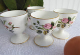 Eggcups Wedgwood Hathaway Rose Set Of 4 England 1970s Bone China Pink Rose