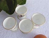 Eggcups Wedgwood Hathaway Rose Set Of 4 England 1970s Bone China Pink Rose