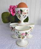 Eggcups Wedgwood Hathaway Rose Set Of 4 England 1970s Bone China Pink Rose