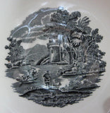 Wedgwood Cup And Saucer Lugano Black Transferware Italian Scene 1970s