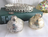 Chubby Birds In Basket Silverplated Salt and Pepper 1970s Charming Cruet Set