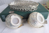 Chubby Birds In Basket Silverplated Salt and Pepper 1970s Charming Cruet Set