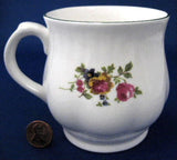 Mug Pretty Floral Bouquet Woodlea England Roses Blue Trim Bone China