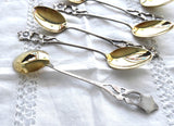 Teaspoons Coffee Spoons Flower Filigree Boxed Set Of 6 1950s Gold Washed