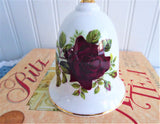 Bell Burgundy Josephine Bruce Rose Hostess Bell England Bone China 1970s Danbury