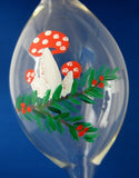 Artisan Mushrooms Blown Glass Urn Christmas Ornament Glass 1970s Figural
