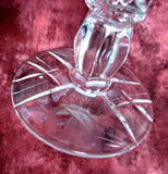 Candleholders Mikasa Cut Lead Crystal Rose Motif Pair 1970s USA Crystal Candle Holders