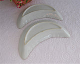 Pair Crescent Bone Dishes Roses Topiary 1970s Takahashi Porcelain Side Dish Bowls