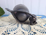 Pewter Toothpick Holder Chick Egg Wishbone Victorian Copy 1970s Best Wishes Tooth Pick Holder