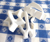 Christmas Cookie Cutters 3 White Plastic Santa Star Tree 1970s