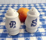 Pfaltzgraff USA Yorktowne Salt And Pepper Shakers Vintage Blue And White 1970s