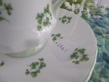 Pretty Shamrock Cup And Saucer 1970s English Bone China Royal Dover