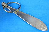 Recycled Silver Spoon Handle Key Ring Oneida Vintage Design 1930s Artisan 1970s