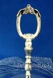 Handled Cake Plate With Handle Tidbit Server Clear Swirled Glass Petit Fours 1970s