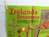 Ireland's Treasures Dish Towel Tea Towel Irish Linen Unused Tara Brooch Ardagh Chalice Green