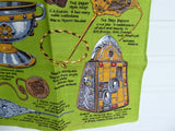 Ireland's Treasures Dish Towel Tea Towel Irish Linen Unused Tara Brooch Ardagh Chalice Green