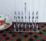 Christmas Toast Rack Christmas Trees Star 1970s English Chrome 6 Slice Toast Holder Letters Tea Party