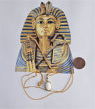 Necklace Egyptian Scarab Pendant White Milk Glass And GF Chain King Tut Exhibit