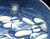 Christmas Plate Christmas 1975 Denmark Birds Grande Porcelain Blue And White