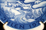 Christmas Plate Christmas 1975 Denmark Birds Grande Porcelain Blue And White
